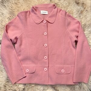 Toujours 100% Wool Pink 🌸 Button-Front Cardigan Size 40